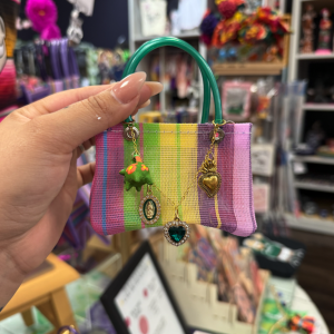 Mini Mercado Bag Keychain with Charms
