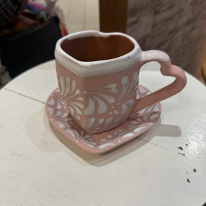 Heart Taza w\ Plate
